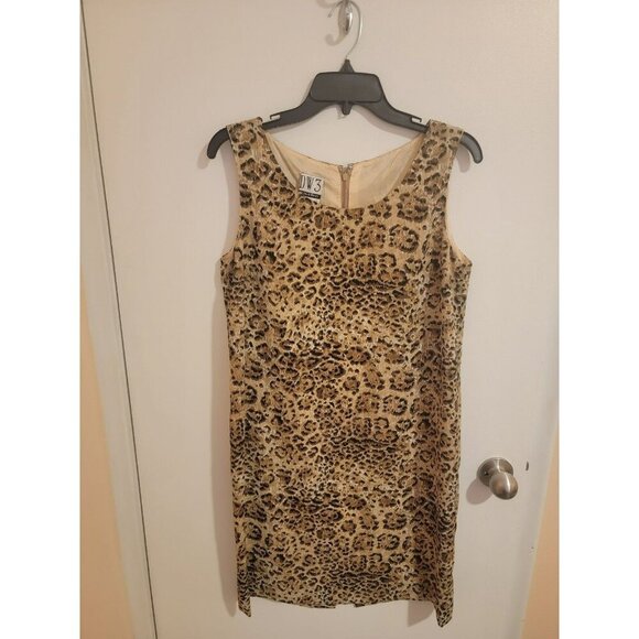 Dw3 for David Warren Size 10 Leopard Print Mini Dress fair - Picture 1 of 3